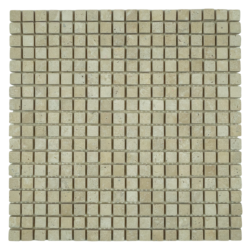 Mosaïque en travertin blanc ivoire vieilli (tesselles en forme de carrés de 1,5 x 1,5 cm), AL-150