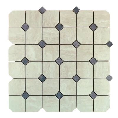 Mosaïque en céramique beige (effet travertin)