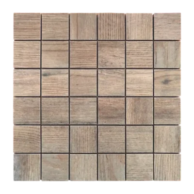 Mosaïque en céramique marron (effet bois)