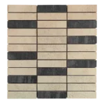 Mosaïque en céramique noire et blanche