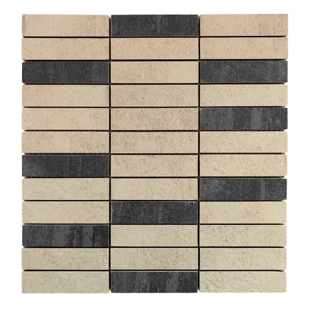 Mosaïque en céramique noir et blanc